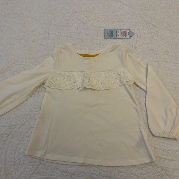 Cat and Jack Long Sleeve Top Eyelet Ruffle 3T  NWT - Picture 9 of 9